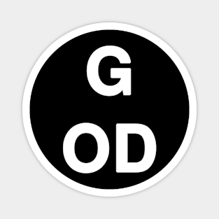 "God" Text Typography Magnet